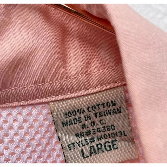 Hook and Tackle Mens Long Sleeve Button Up Fish Embroidered Vented Shirts Pink L - Picture 14 of 14